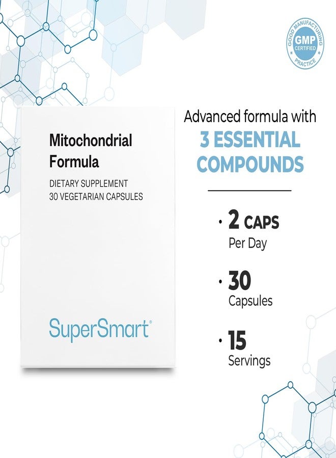 SuperSmart - Mitochondrial Formula (Advanced Formula) - with PQQ, R-Lipoic Acid, Acetyl-L-Carnitine - Mitochondrial Supplement | Non-GMO & Gluten Free - 30 Vegetarian Capsules - Image 4